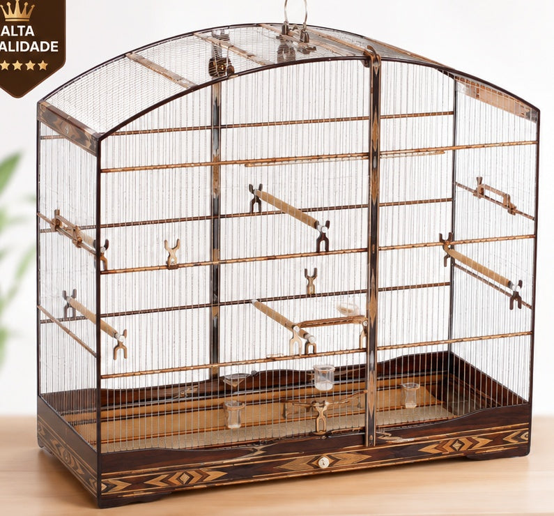 Gaiola Voador Motel Premium 80cm para Aves – Malha Fina com Bandeja Removível