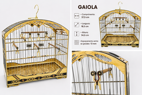 GAIOLA MADEIRARTE COLEIRO SUPER LUXO CLARA - MODELO 4