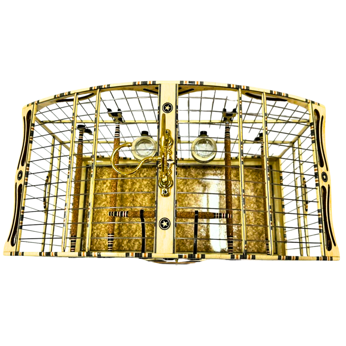 GAIOLA MADEIRARTE COLEIRO SUPER LUXO CLARA - MODELO 4