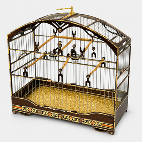 GAIOLA MADEIRARTE COLEIRO SUPER LUXO ESCURA - MODELO 1