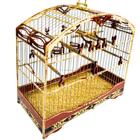 GAIOLA MADEIRARTE COLEIRO SUPER LUXO ESCURA - MODELO 2