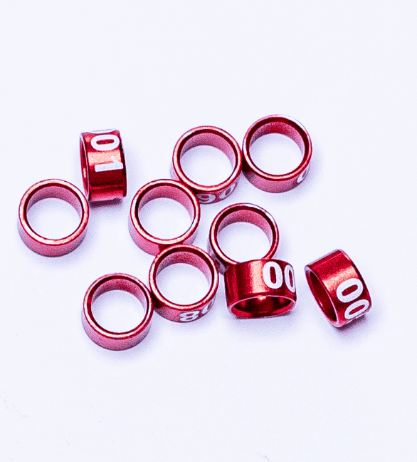 Anilhas Fechadas de Alumínio 3.2mm Numeradas - Pact c/ 20und | Anilhas Capri