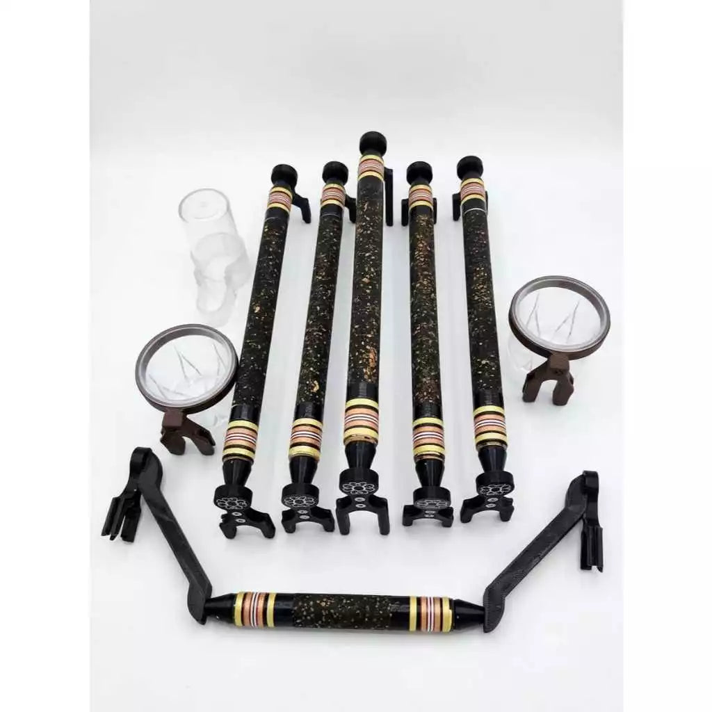 Kit Poleiro Regulável Luxo Cortiça Preta para Trinca Ferro | Poleiro Natural Ajustável para Gaiola