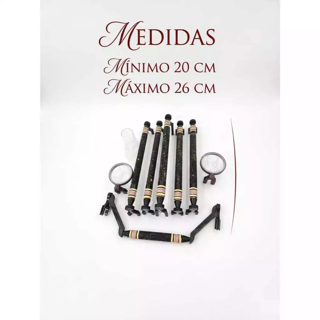 Kit Poleiros Cortiça Preta Trinca Ferro Luxo!`Pixarro