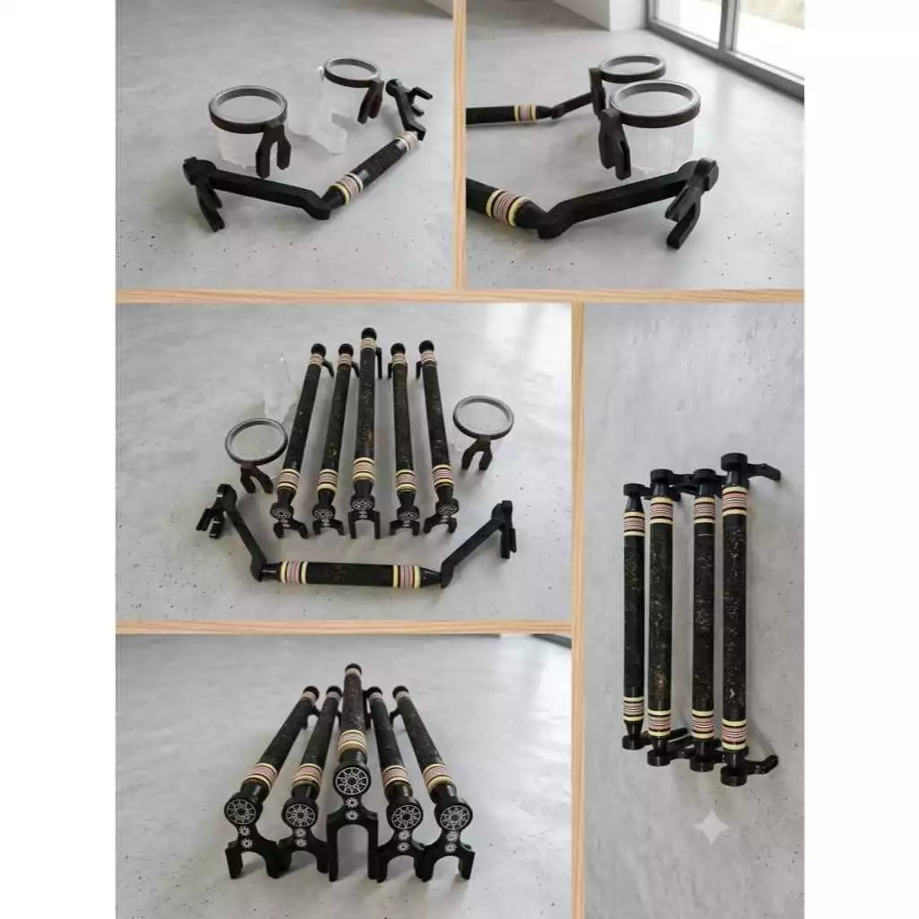 Kit Poleiro Regulável Luxo Cortiça Preta para Trinca Ferro | Poleiro Natural Ajustável para Gaiola