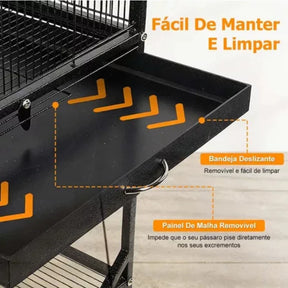 Gaiola Para Pássaros Com Fios De Metal , Clarabóia Grande , Doméstica Interativa Periquitos Pequenos A Médios , Calopsit
