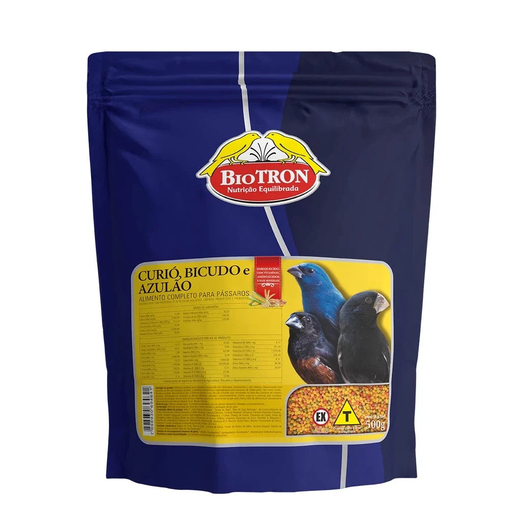 Curió, Bicudo E Azulão 500g  Ração Extrusada Biotron