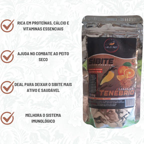 Ração Para Sibite Farinhada Laranja E Tenébrio | Super Premium | Lelo Pet 110g