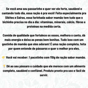 Ração Para Sibite Lelo Pet Premium Sabor Mamão 110g