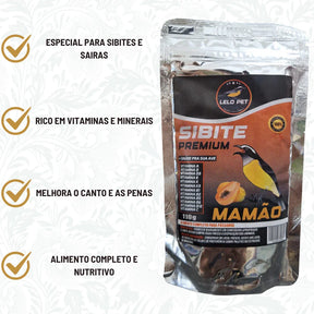 Ração Para Sibite Lelo Pet Premium Sabor Mamão 110g